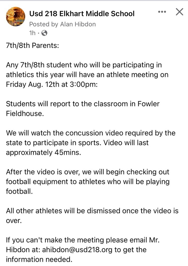 ATTENTION 7th and 8th Football 