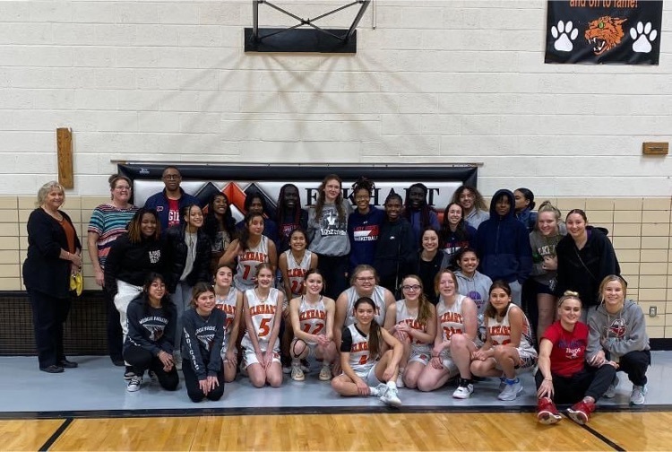 OPSU lady basketball players surprised our EMS ladies today at their game.  Thank you OPSU Lady Aggies!  