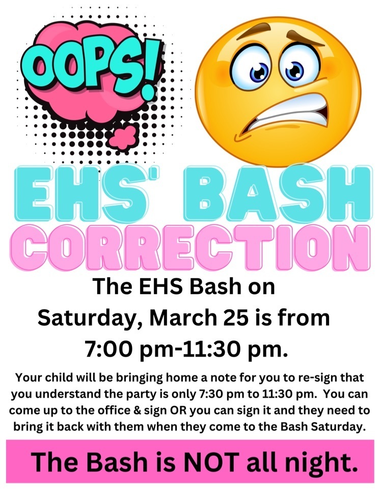 EHS Bash time CORRECTION 